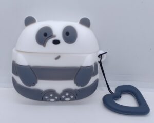 Cute 3D Panda Design Cases Compatible with Airpods Pro & Pro 2, 360° Full-Body Protective Case Shockproof Skin Cover