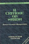 Critique of Sabda–Based on Visvanath‟s Bhasapariccheda