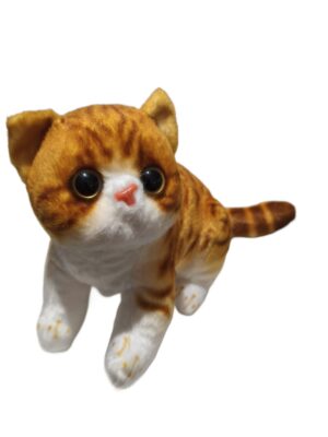 Adorable Talking Plush Cat Toy – Realistic Tabby Design