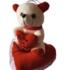Plush Teddy Bear with Heart Cushion – "You're My Best Friend"