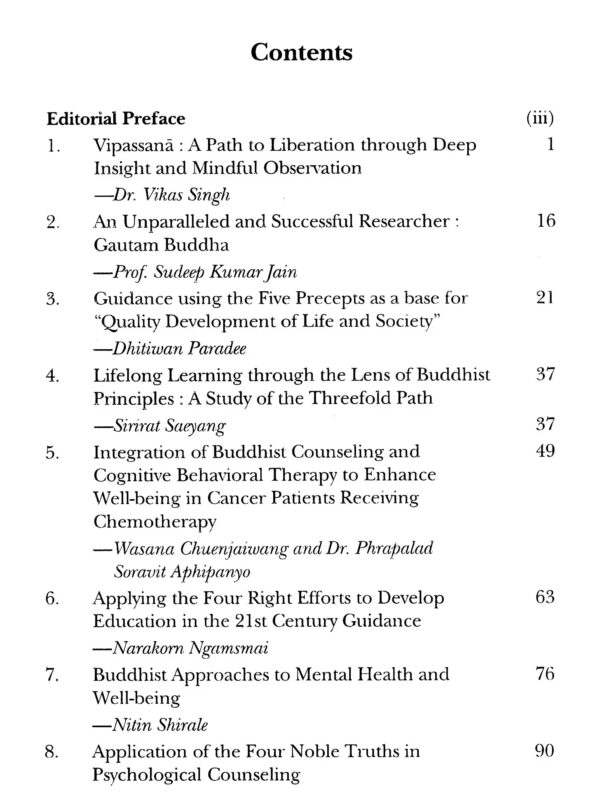 Buddhist Approach to Education, Psychology and Guidance