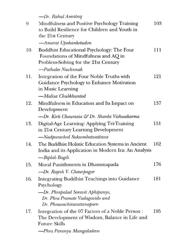 Buddhist Approach to Education, Psychology and Guidance