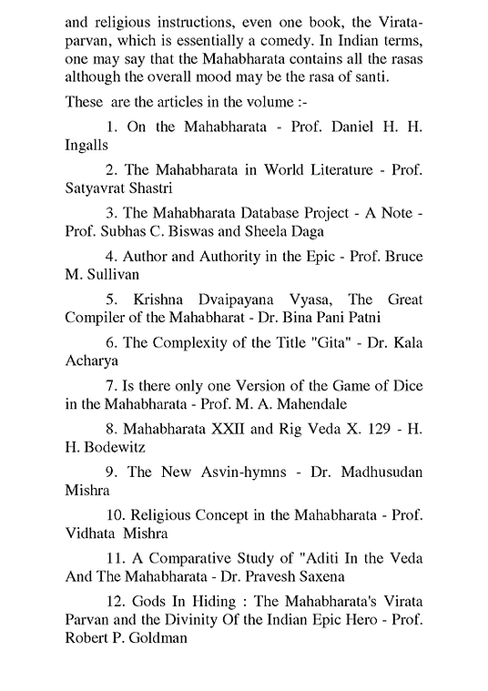 MODERN EVALUATION OF THE MAHABHARATA